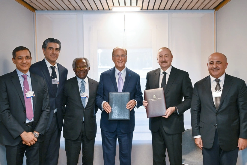 Ilham Aliyev meets with officials from BlackRock and Global Infrastructure Partners in Davos