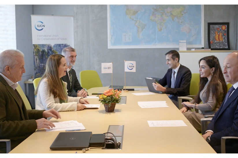 Leyla Aliyeva and Grethel Aguilar discuss cooperation opportunities in Switzerland