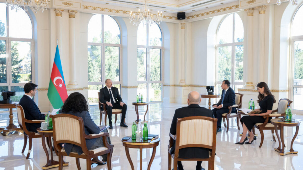 President Ilham Aliyev interviewed local TV channels
