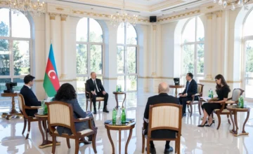 Chinese agency writes about President Ilham Aliyev’s interview with local TV channels