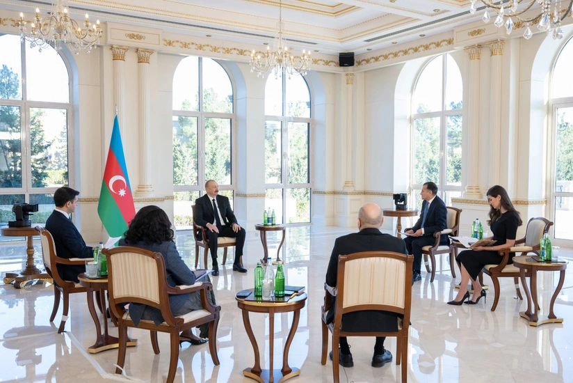 Chinese agency writes about President Ilham Aliyev’s interview with local TV channels