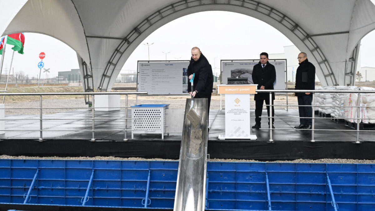 President lays foundation of polypropylene and laminated bag production enterprise in Sumgayit