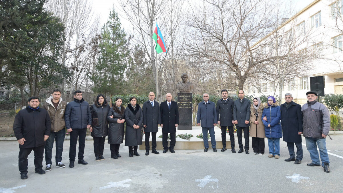 Minister Participated in the Opening of the Bust at the School Named After National Hero Natig Gasimov