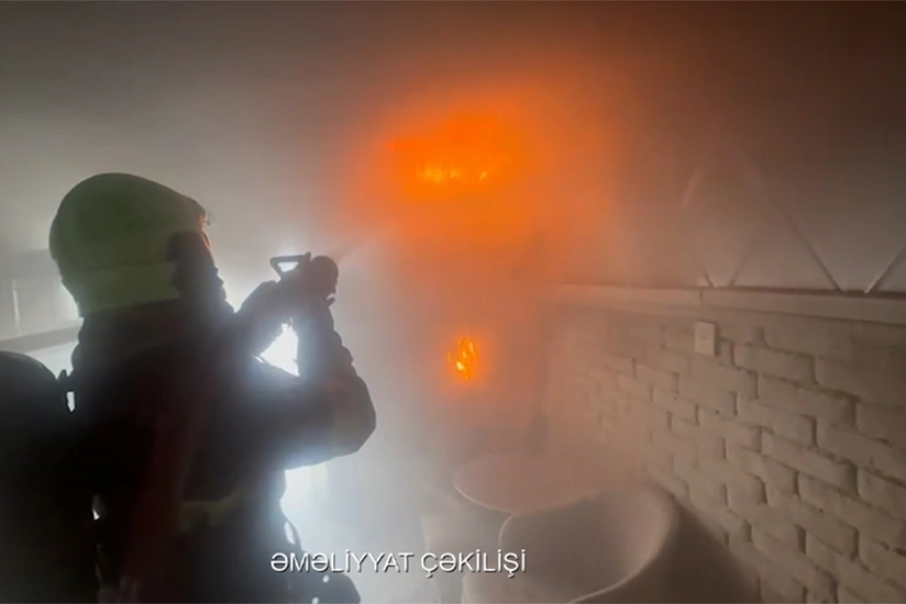 Fire in a store in Sabail district