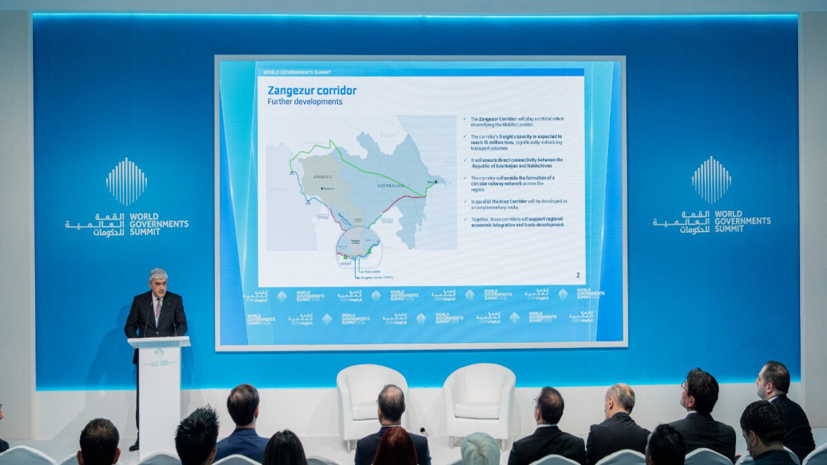 Samir Sharifov speaks about the strategic importance of the Zangezur Corridor at an international forum