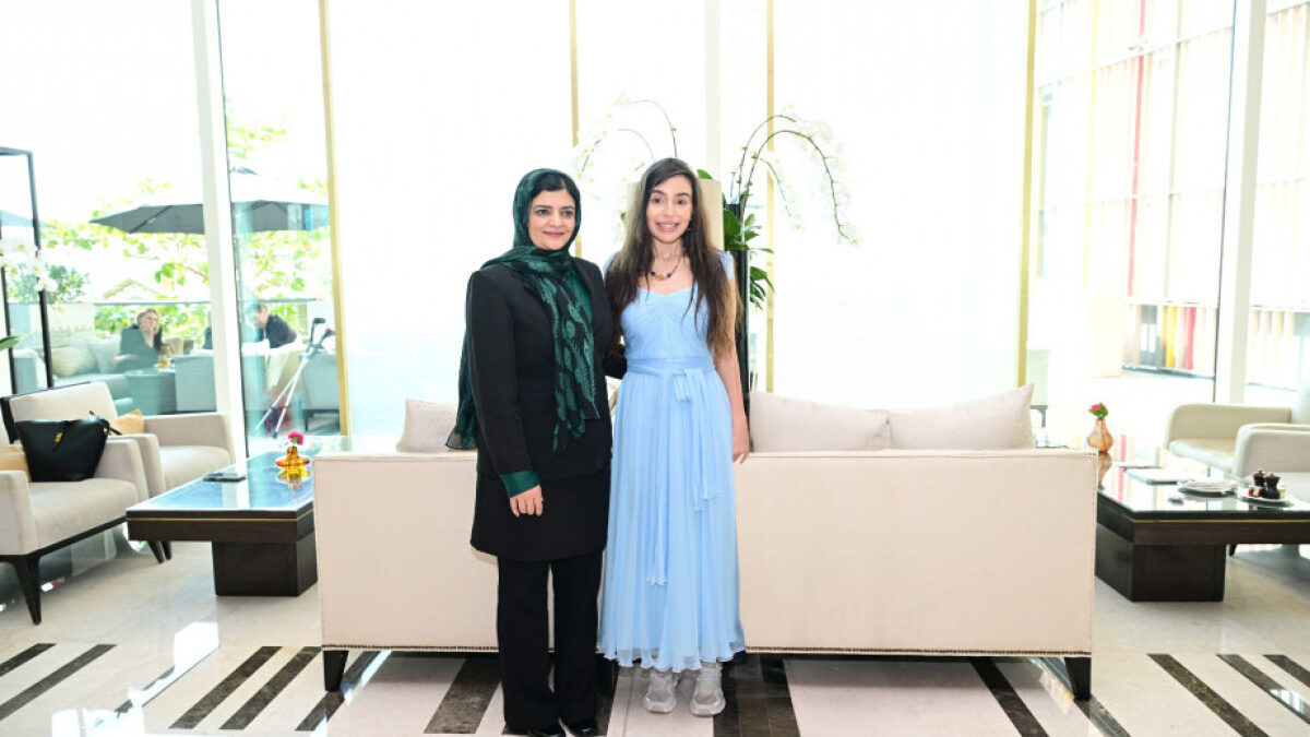 Leyla Aliyeva meets with Zarqa Yaftali, Afghan women’s rights activist and researcher, in Abu Dhabi