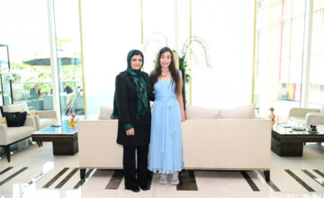 Leyla Aliyeva meets with Zarqa Yaftali, Afghan women’s rights activist and researcher, in Abu Dhabi