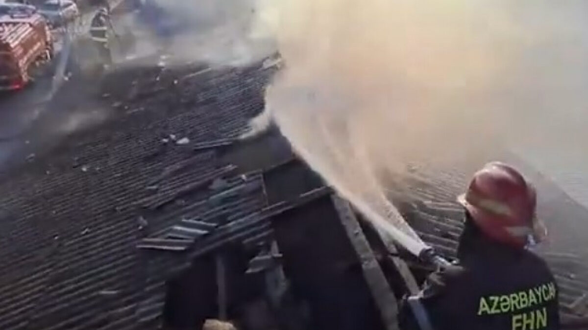 Fire in a building in Zira settlement – VIDEO