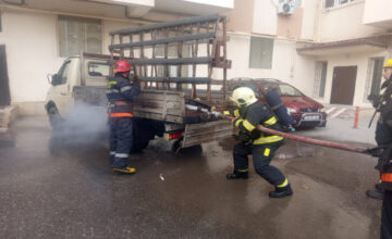 Car catches fire in Sumgayit – VIDEO