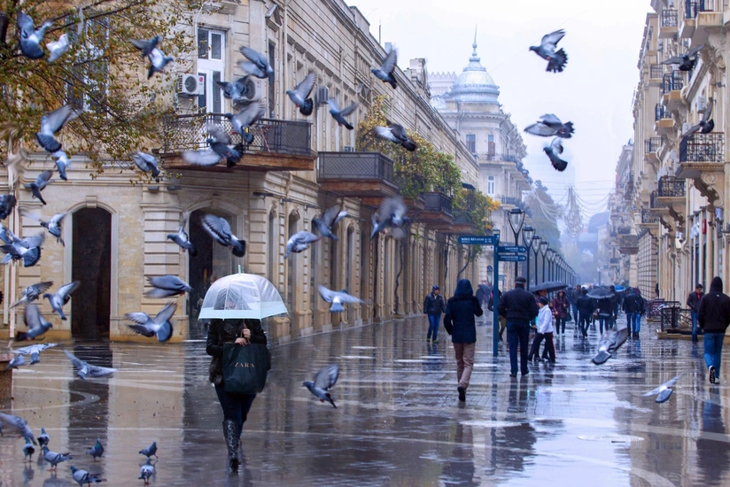 ACTUAL WEATHER: Strong wind blew, it rained