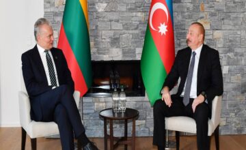 President Ilham Aliyev congratulates his Lithuanian counterpart