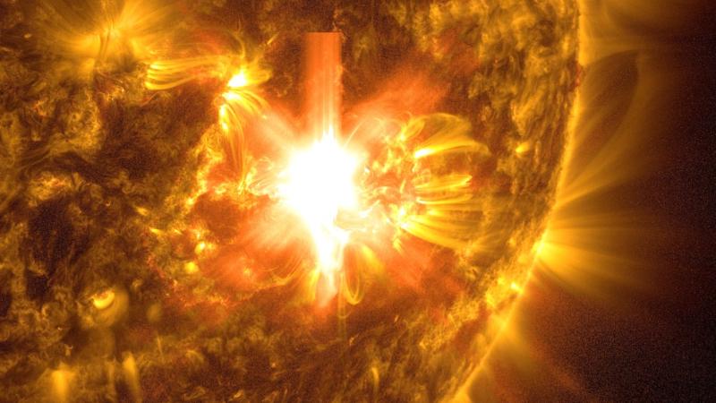 Four major explosions in a row on the Sun