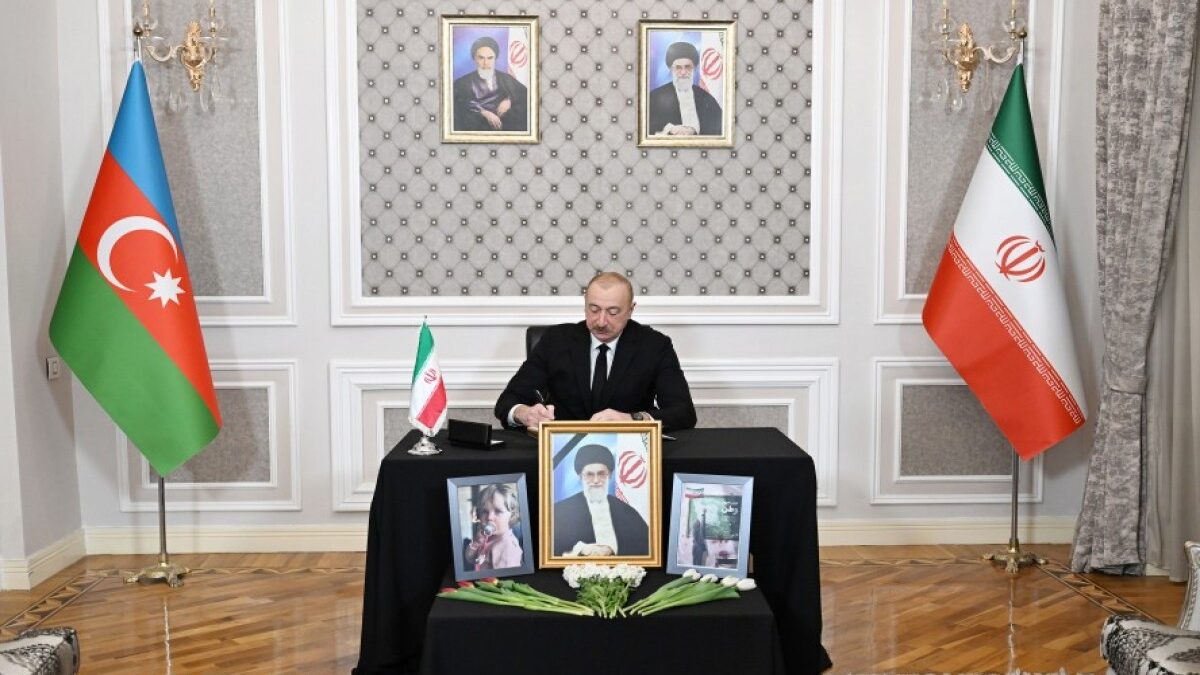 President Ilham Aliyev visited the Iranian embassy and offered condolences