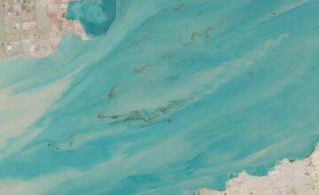 Oil spill visible from space