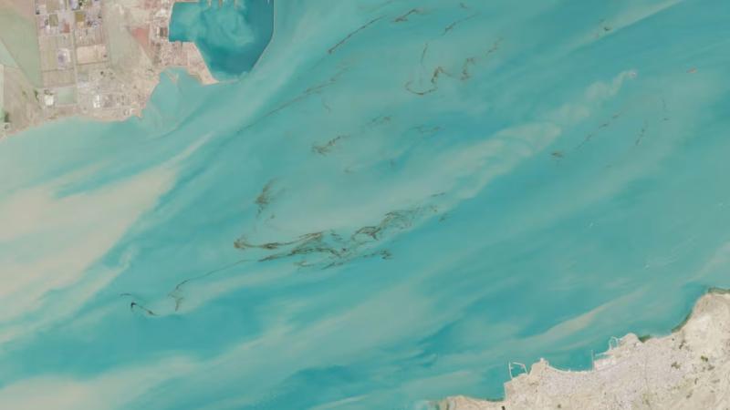Oil spill visible from space
