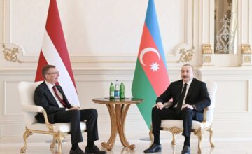 President Ilham Aliyev held a one-on-one meeting with the President of Latvia
