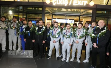 Azerbaijani wrestlers participating in the European Championship have returned to their homeland