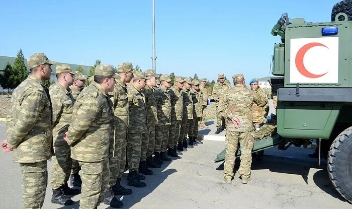 Training assembly with military personnel has begun