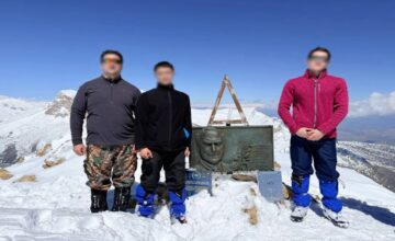 State Security Service officers marched to the “Heydar Peak”