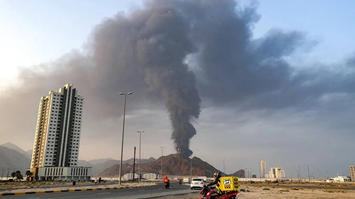 Fire breaks out at oil facility in Fujairah following drone attack