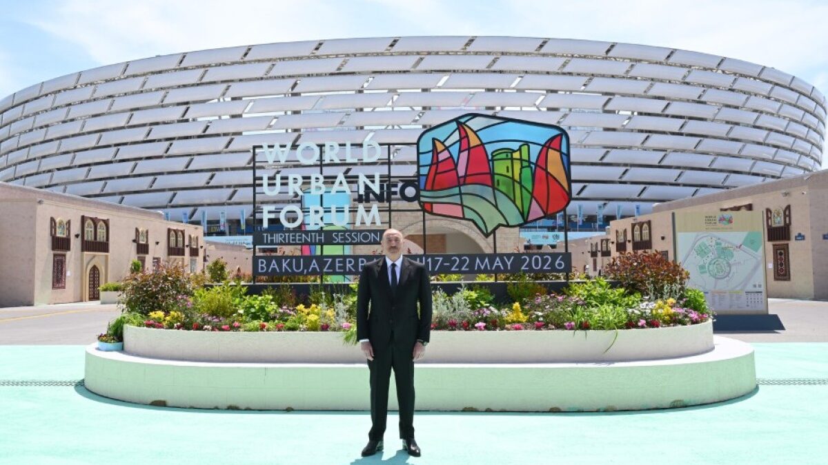 President familiarized himself with the work carried out in connection with WUF13 at the Baku Olympic Stadium