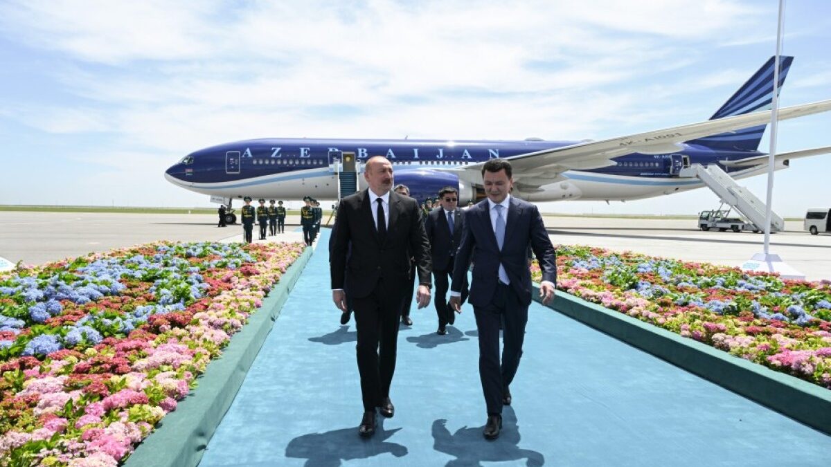 President Ilham Aliyev arrives in Kazakhstan for a working visit