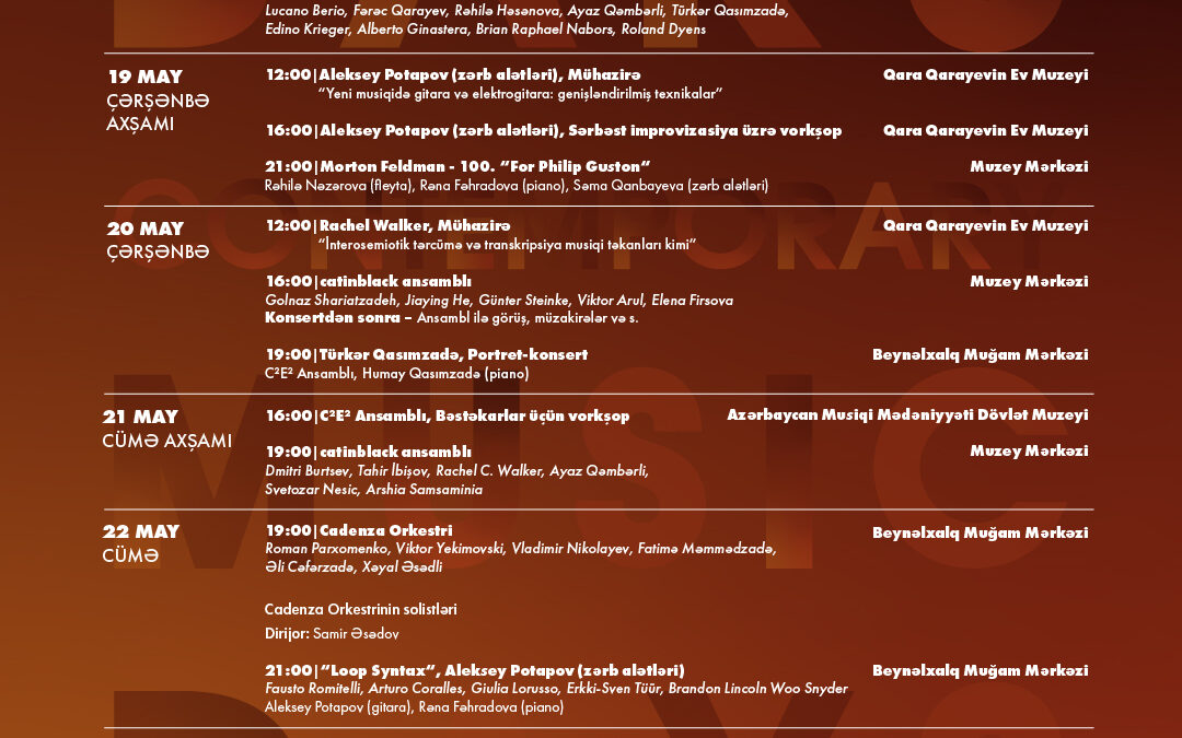 “4th Baku Contemporary Music Days” Festival to be held