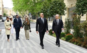 President Ilham Aliyev attended the opening of Islam Safarli Street in Baku after reconstruction