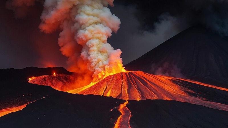 Antarctic volcano spews gold into the sky