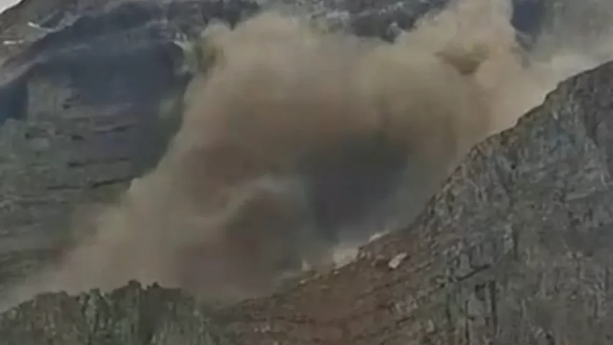 A landslide occurred in Laza village of Gusar