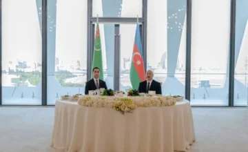A state banquet was hosted on behalf of Ilham Aliyev in honor of the President of Turkmenistan