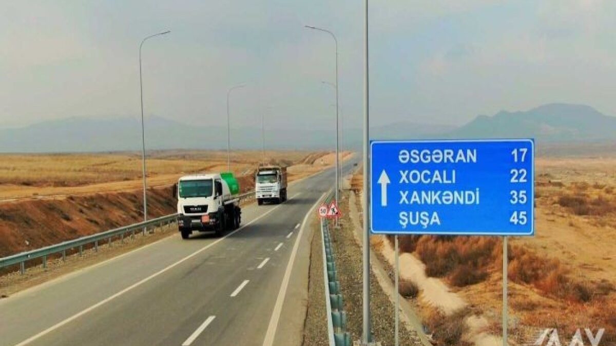 Construction of the Asgaran–Khojaly–Khankendi highway is 86 percent complete