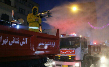 The shrine where Khamenei is buried caught fire