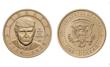 A $1 gold coin featuring Donald Trump will be issued in the USA