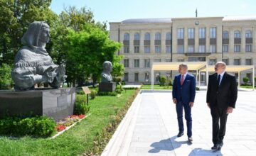 Presidents Ilham Aliyev and Peter Pellegrini viewed the busts shot during the occupation in Shusha