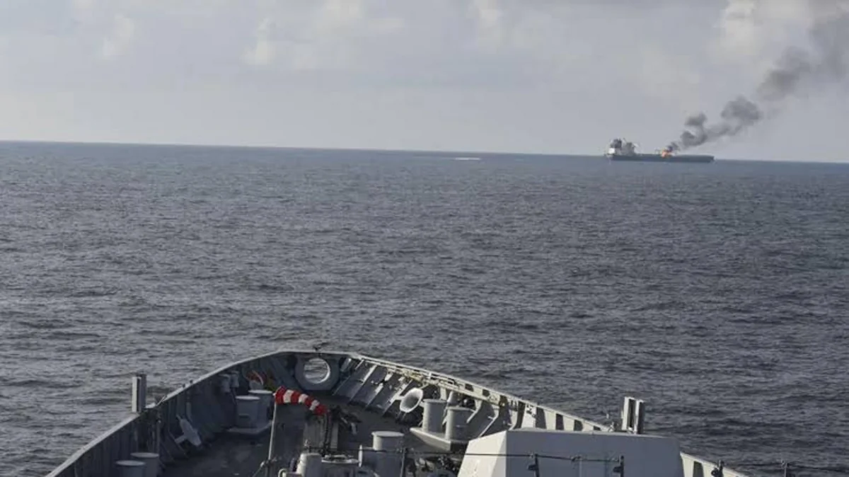 Indian ship sinks in the Red Sea off the coast of Yemen after an attack