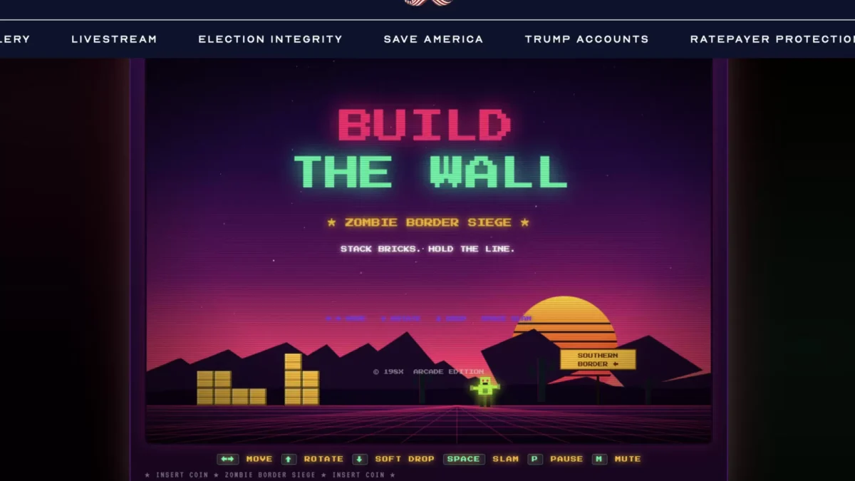 Online games dedicated to migration policy posted on the White House website