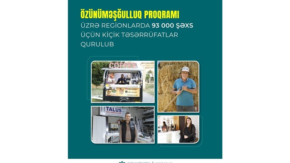 Farms established for 93 thousand people in the regions under the self-employment program