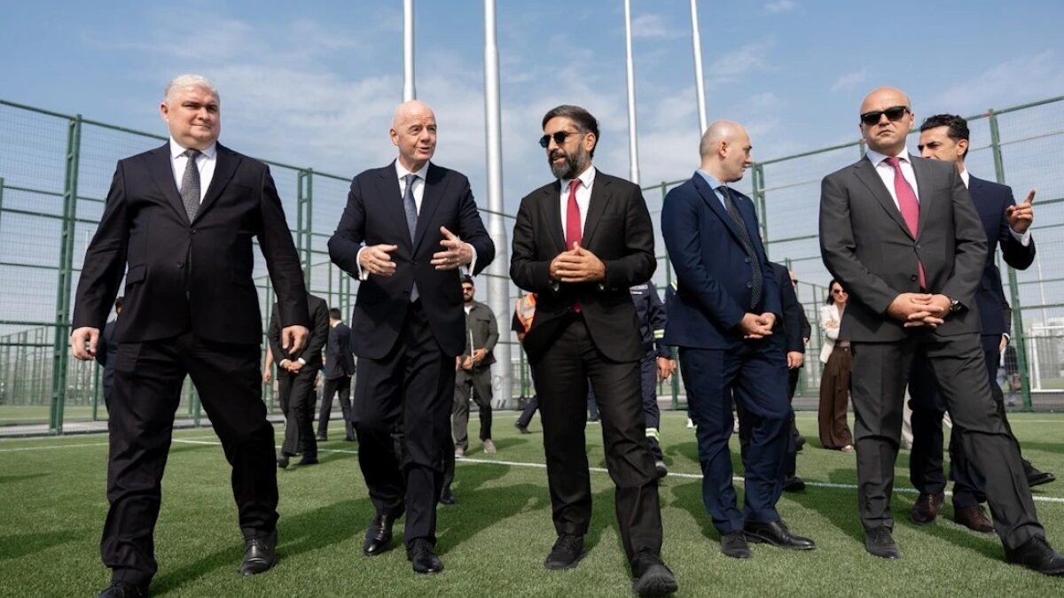 Infantino inspected the pitches under construction in Hovsan