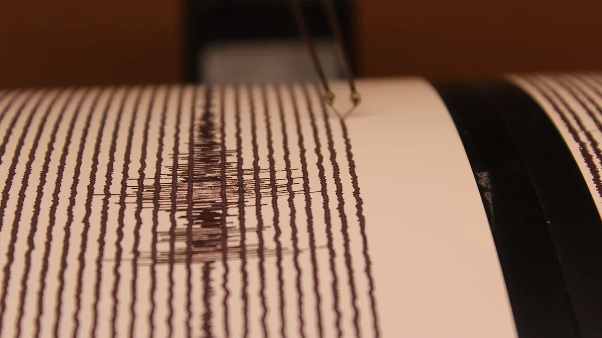 An earthquake occurred in this area of our country
