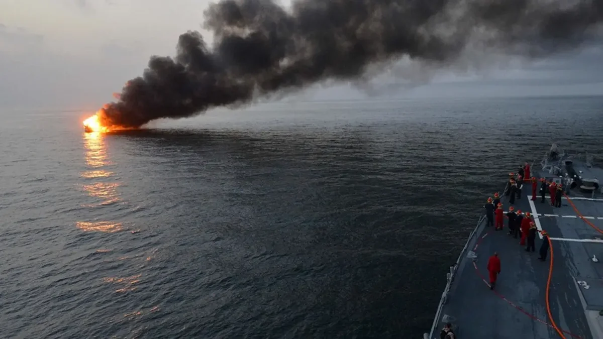 Iran Reports Striking a Ship in the Strait of Hormuz